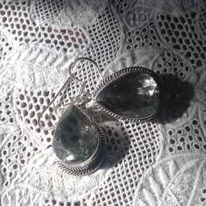 Sparkly Apatite 925 Drop Earrings